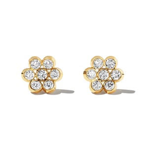 Fiore Diamond & Yellow Gold Earrings - Product Image 3