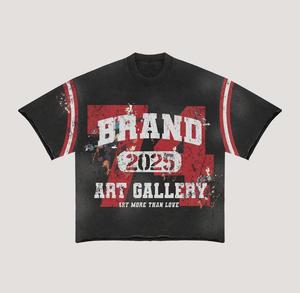 Conjuntos de Ropa Personalizados para Hombre, Pantalones Cortos y Camiseta de Algodón Grueso con Estampado Gráfico y Bajo Desgastado, Lavado Ácido - Product Image 2