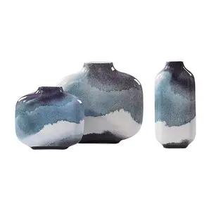 Awan laut buatan tangan vas keramik ruang tamu teras Model ruang antik bingkai dekorasi
