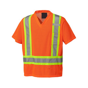 Chemise de sécurité réfléchissante en maille respirante anti-plis, conforme à la norme ANSI Classe 2, pour la construction et la circulation, avec logo personnalisé OEM, vente en gros - Product Image 1