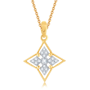 Collar con Colgante de Lujo en Forma de Flor con Diamantes Dorados y Detalles de Cristales Brillantes - Product Image 1