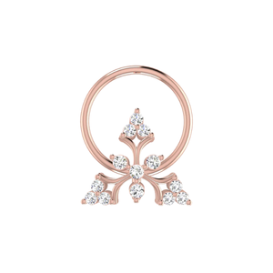 AJRETAIL เครื่องประดับจมูกเพชรแท้รูปดอกไม้ Celestial Bloom ทอง 14K น้ำหนัก 0.05 กะรัต สำหรับผู้หญิง - Product Image 2
