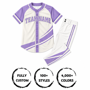 Ensemble de maillots de baseball de qualité supérieure à manches courtes 100% polyester respirant avec nom d'équipe imprimé pour adultes - Product Image 3