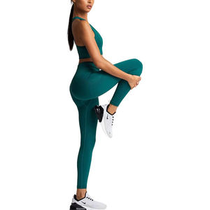 Ensemble de leggings et soutien-gorge de sport asymétrique pour femmes, vêtements de sport à haute élasticité pour la salle de sport et le fitness - Product Image 4