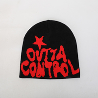 Casquette unisexe en acrylique imperméable de haute qualité, personnalisable, unie, brodée, noire, tricotée, pour l'hiver et le ski, vente en gros