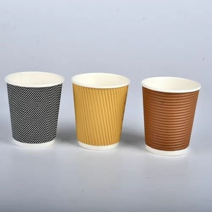 แก้วกาแฟกระดาษสีเหลืองลายริ้ว ขนาด 8 ออนซ์ ขายดี ใช้แล้วทิ้ง เกรดสำหรับอาหาร ใช้กับไมโครเวฟได้ เหมาะสำหรับร้านกาแฟและร้านอาหาร - Product Image 2