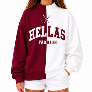 Sudadera de Cuello Alto para Mujer, Estilo Informal, de Invierno, de Secado Rápido, Transpirable, Resistente al Viento, con Hombros Caídos, Bordado Personalizado, de Forro Polar, Marca Hellas Fashion - Product Image 1