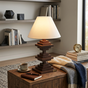 Lámpara de Mesa Moderna de Madera con Pantalla de Papel Blanco, Fuente de Luz LED, Base E26, 2700K Blanco Cálido, 1 Año de Garantía - Product Image 2