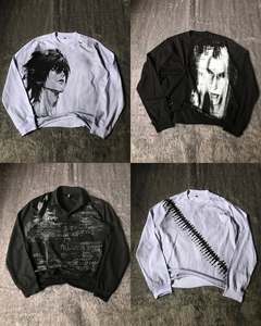 Sudadera de Cuello Redondo para Hombre con Estampado Gráfico, Manga Larga, Estilo Anime, Streetwear - Product Image 1
