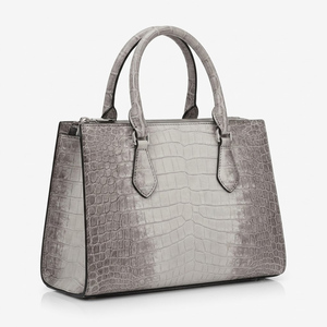 Sac en cuir de crocodile, sac à main de luxe en cuir d'alligator, sac à main en cuir véritable pour femme, sac à poignée supérieure amovible - Product Image 4