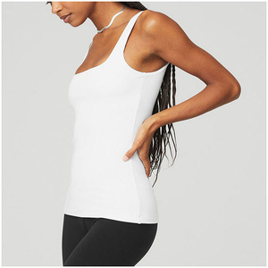 Hot-Selling Women's Gym Tank Top 100% Cotton Custom Logo Plus Size Formal Breathable Quick Dry Knitted Sports Fitness Clothing - Product Image 5