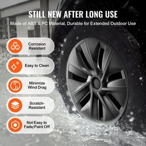 Copricerchi per Tesla Model Y 2020-2023, Protezione Completa con Nastro Adesivo, Copertura per Valvole in ABS PC, 19 Pollici - Product Image 6