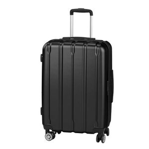 Valigia trolley da 24 pollici con striscia verticale singola, in ABS e PC, colore grigio scuro classico (N001), zaino da viaggio - Product Image 4