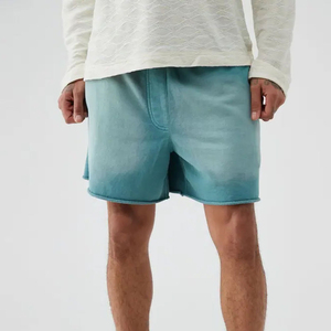 Nuevo artículo en oferta: Pantalones cortos lisos para hombre, 100% algodón transpirable, con logo impreso DTG personalizado, talla grande, estilo jogger. - Product Image 1