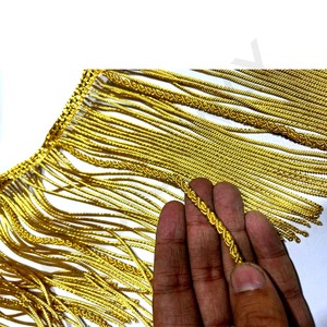 Luxury Yellow Braided Fringe Trim Decorative Tassel Edge for Curtains, Upholstery, Cushions & Home Deco - Product Image 6