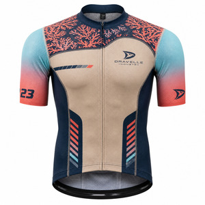 Camiseta de Ciclismo Personalizada OEM para Hombre, Transpirable, de Poliéster, de Alto Rendimiento, Manga Corta, con Estampado de Arrecife de Coral - Product Image 2