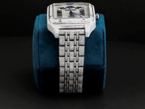 Reloj Mecánico Rectangular de Lujo con Incrustaciones de Diamantes, Fase Lunar, Correa de Acero Inoxidable, Esfera Analógica de 38 mm, Unisex - Product Image 6