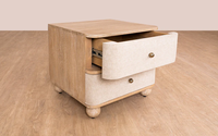 Table de chevet pliable en bois massif avec 2 tiroirs et étagère, table de nuit moderne, meubles pour la maison, utilisation en appartement