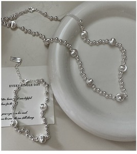 S925 Sterling Silver Korean Style Niche Design Cat Eye Handmade Beaded Bracelet Korean Style Simple Vintage First Jewelry - Product Image 1