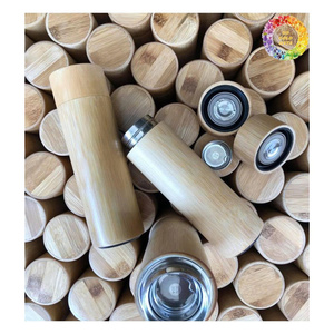 Bouteille isotherme en bambou naturel, bouteille à boisson écologique - Product Image 1