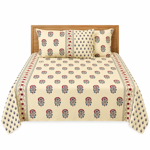 Ensemble de literie en coton floral à motifs floraux pour la maison, 3 pièces |   Parure de lit King Size 200TC à imprimé dégradé - Product Image 1