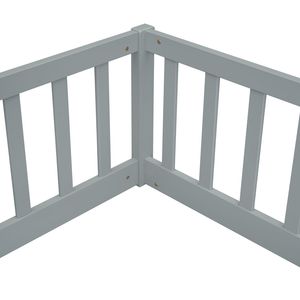 Cama Doble para Dormitorio, Color Gris, Sin Puerta, con Barandas de Seguridad - Product Image 4