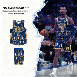 Ensemble d'uniformes de basketball respirants personnalisés par sublimation, coupe américaine, maillot et short pour équipe masculine, vêtements de sport respirants, conception OEM ODM - Product Image 3