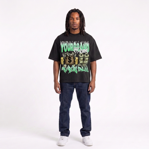 T-shirt noir à manches courtes pour homme Your Brand Studios, style streetwear, imprimé graphique monétaire, col rond, coupe classique - Product Image 4