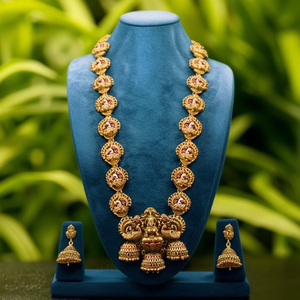 Conjunto de Collar Largo con Diseño de Templo de Piedra y Perla, Estilo Tradicional, para Mujer, Joyería de Moda 10575467PGR - Product Image 2