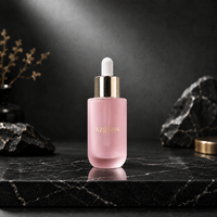 Nouvel emballage cosmétique, flacon compte-gouttes en verre de 30 ml, flacon à fond épais, flacon en verre à épaule plate pour huile essentielle, logo personnalisé
