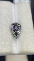 Piedra de Tanzanita Sirena Natural Certificada Sin Calentar, Corte en Forma de Pera, con Excelente Color, Zoisita Natural, 2.93 Quilates, Claridad Loupe