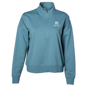 เสื้อพูลโอเวอร์แขนยาวสำหรับผู้หญิงแบบคอซิป 1/4  สำหรับออกกำลังกาย ระบายอากาศได้ดี ยืดหยุ่น เหมาะสำหรับวิ่ง ฟิตเนส และกิจกรรมกลางแจ้ง - Product Image 1