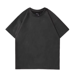 เสื้อยืดผู้ชายทรงโอเวอร์ไซส์สีพื้นสไตล์วินเทจ ผ้าฝ้าย 100% แขนสั้น กันยับ แห้งเร็ว เป็นมิตรกับสิ่งแวดล้อม ระบายอากาศได้ดี - Product Image 2