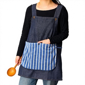 Blue Denim Canvas Bartender Apron Unisex Detachable Towel <b>Secure</b> Pockets Made 100% Minimalist Style Quick-Adjust Waist Strap - Product Image 1