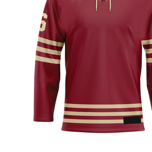 Maillot de hockey sur glace de haute qualité 100% polyester antibactérien à séchage rapide, impression numérique, logo brodé, service OEM personnalisé - Product Image 3
