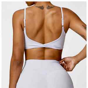 Sujetador deportivo de alta calidad con espalda plisada en forma de U, de secado rápido, para fitness, gimnasio, yoga, correr, para mujer. - Product Image 5