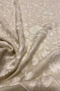 Chain <b>Stitch</b> Embroidery Georgette Mesh Fabric Breathable Eco-Friendly 100% Polyester for Wedding & Home Textile Garments - Product Image 2