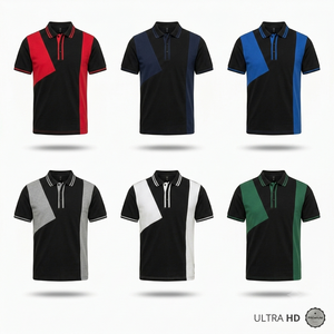 Chemise en jersey tricoté à manches courtes pour homme, rayée noir et blanc, 100% coton, coupe classique, style décontracté, séchage rapide - Product Image 3