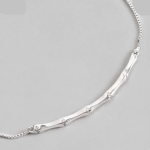 925 Sterling <b>Silver</b> Rhodium Plated CZ Curved Bar <b>Bracelet</b> <b>Adjustable</b> Box Chain Minimalist Diamond-Look <b>Bracelet</b> for Women Fine - Product Image 2