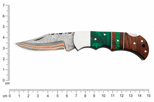 Couteau de poche pliant réglable, fait main, forgé à la main, avec manche en bois, lame en acier au carbone, étui en cuir, finition haute brillance - Product Image 4