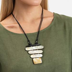 Geometric Shell Pendant Necklace <b>Women's</b> Bohemia Style Fashion Jewelry Set Natural Stone Layered Design men <b>women</b> wear - Product Image 1