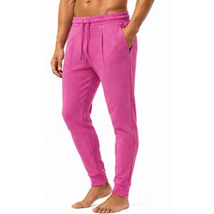<b>Mens</b> Waffle Knit Jogger <b>Trousers</b> Slim Fit Textured Casual Pants Drawstring <b>Elastic</b> Waist Lightweight Custom Fashion Bottoms <b>Mens</b> - Product Image 4