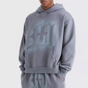 Conjunto Deportivo Estampado para Hombre, Dos Piezas, Sudadera con Capucha y Pantalones Deportivos, Ropa Deportiva de Algodón, Estilo Urbano, Nuevo de Fábrica - Product Image 1