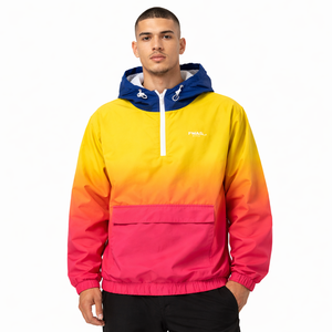 Custom <b>Men</b> Gradient Anorak <b>Jacket</b> Half Zip Hooded Windbreaker Lightweight Pullover Outdoor Streetwear OEM Supplier <b>men's</b> <b>jackets</b> - Product Image 1