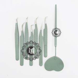 Pinzas para pestañas hechas a mano de acero inoxidable duraderas profesionales, agarre de diamante, punto plateado, logotipo personalizado, tamaños de 12-14cm, pestañas de lujo - Product Image 2