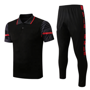 Ensemble polo homme color block et pantalon de survêtement marine, séchage rapide, respirant, tenue sportive d'été, coupe classique, polyester léger - Product Image 6