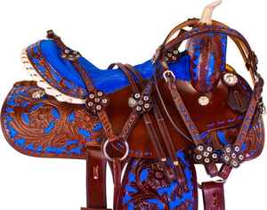 Selle anglaise robuste résistante à l'eau avec motif gravé en cuir véritable pour l'équitation – Fournisseur de selles australiennes - Product Image 5