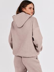 Ropa de Mujer de Primera Calidad, Conjunto Deportivo con Logotipo Personalizado, Conjunto de Dos Piezas de Algodón para Mujer, Sudadera con Capucha y Conjunto para Mujer - Product Image 6