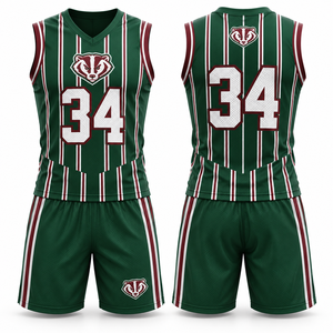 Conjunto de Uniforme de Baloncesto Atlético: Camiseta y Pantalones Cortos de Fácil Cuidado con Paneles Laterales de Contraste, Ideal para Torneos, Juegos Escolares, Ligero - Product Image 4