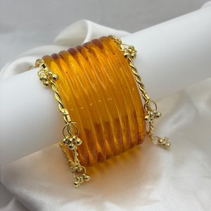Ensemble de bracelets transparents en gelée faits à la main pour femmes, collection de bijoux ethniques traditionnels Chudiyaan, cadeau de mariage, artisanat en verre - Product Image 4